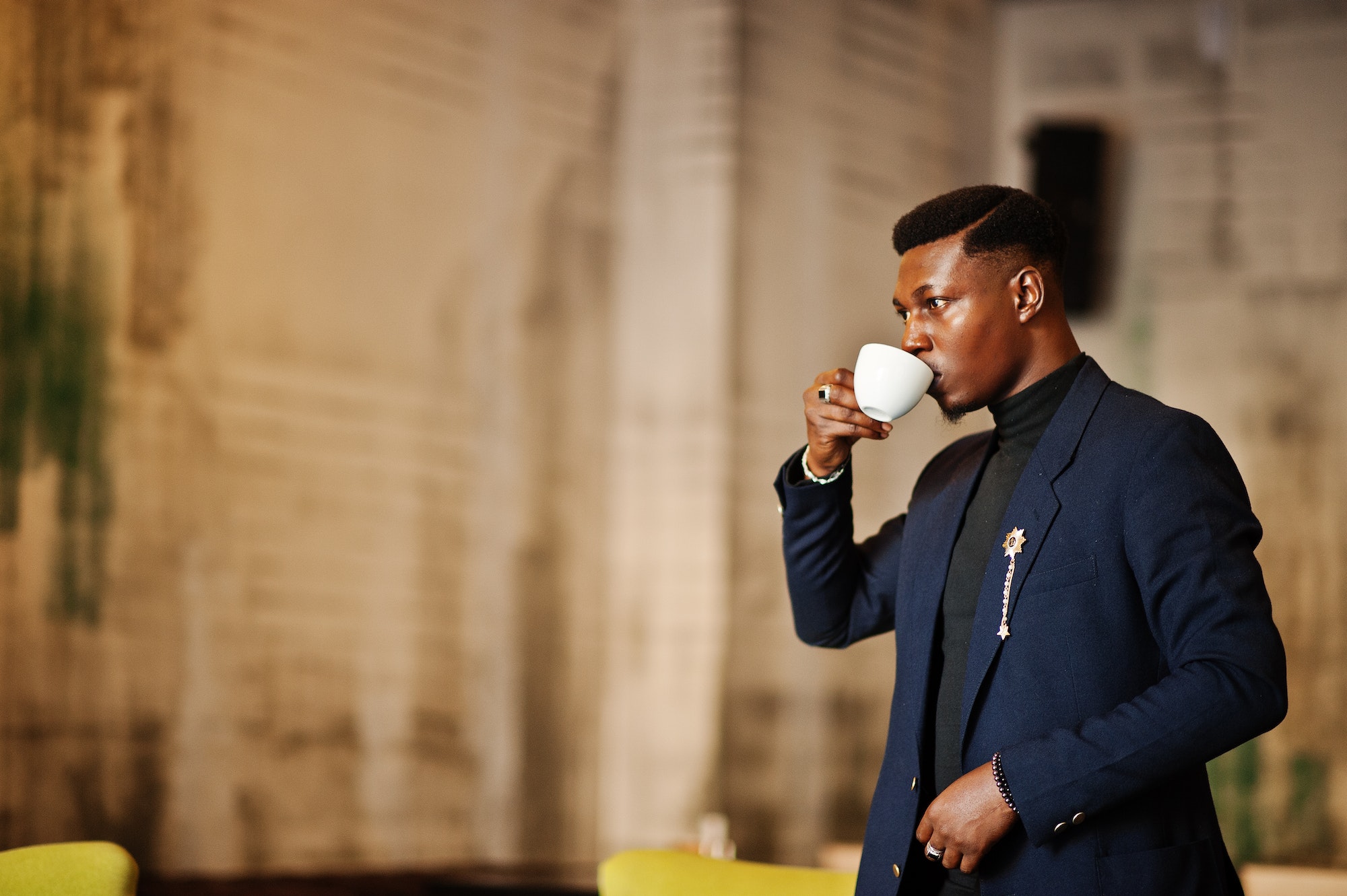 Fashionable african american man in suit